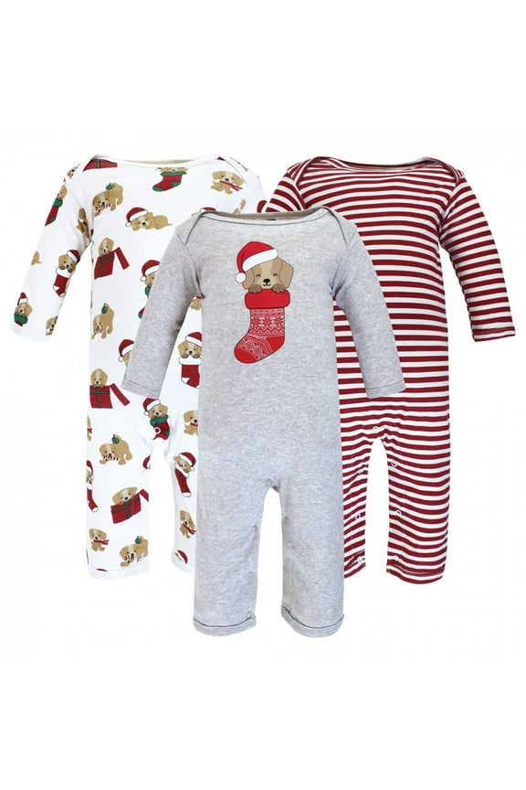 Unisex Baby Cotton Coveralls, Christmas Dog, 6-9 Months
