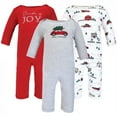 thumbnail image 1 of Hudson Baby Unisex Baby Cotton Coveralls, Christmas Scene, 0-3 Months, 1 of 5