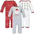 thumbnail image 1 of Hudson Baby Unisex Baby Cotton Coveralls, Santa Reindeer, 6-9 Months, 1 of 5