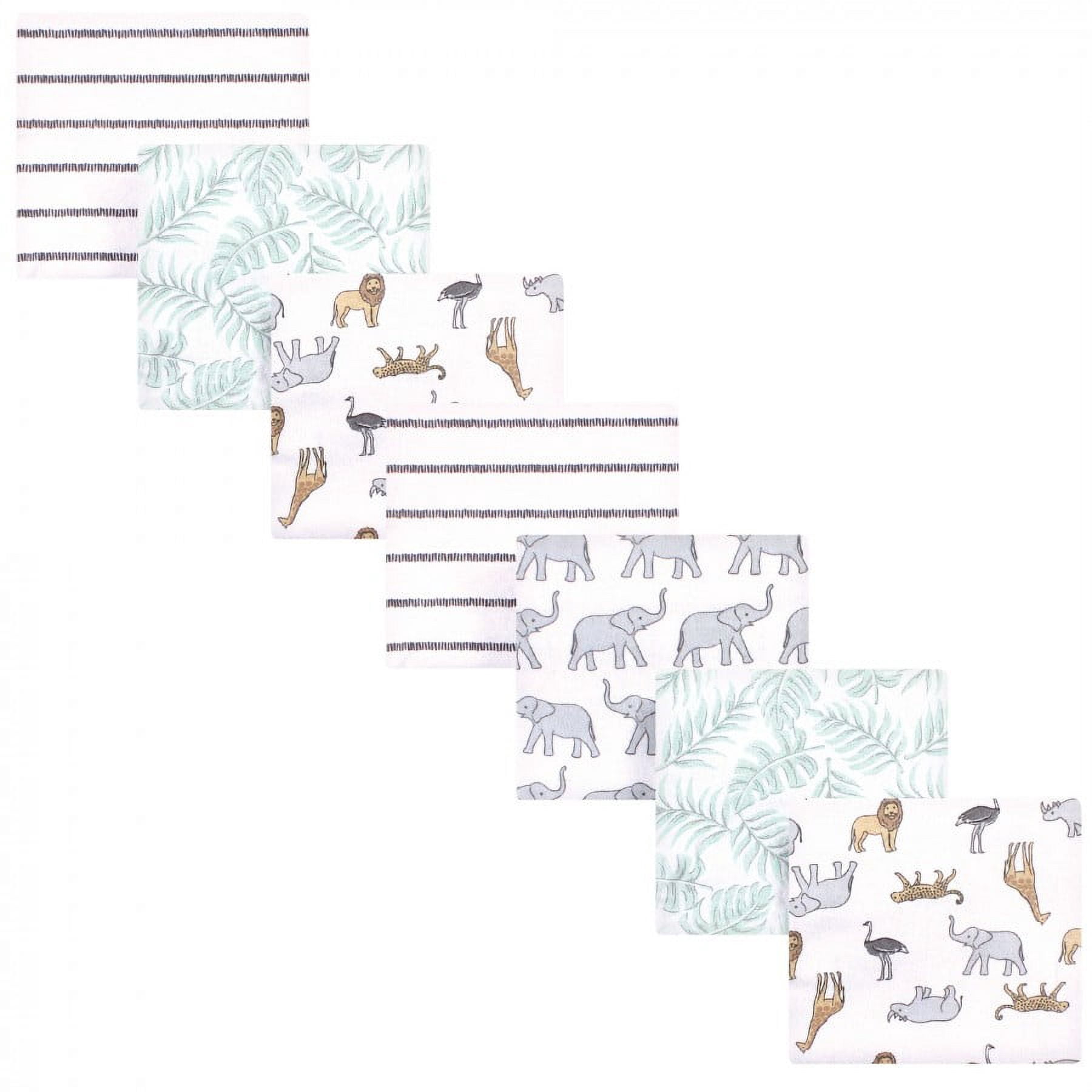 Hudson Baby Unisex Baby Cotton Flannel Receiving Blankets Bundle, Modern Neutral Safari, One Size