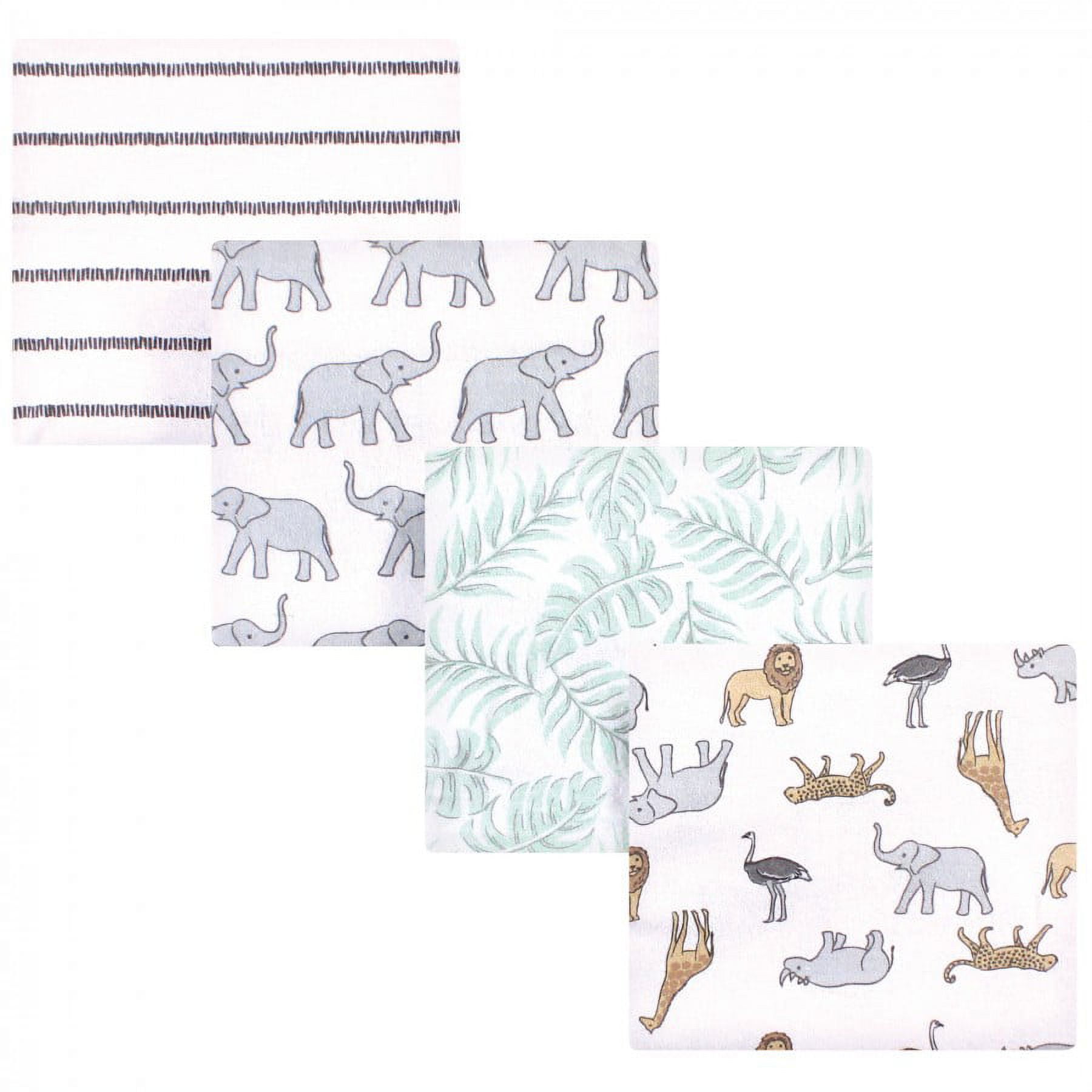 Hudson Baby Unisex Baby Cotton Poly Flannel Receiving Blankets, Modern Neutral Safari, One Size