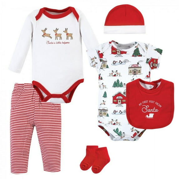 Hudson Baby Unisex Baby Cotton Layette Set, North Pole, 0-3 Months