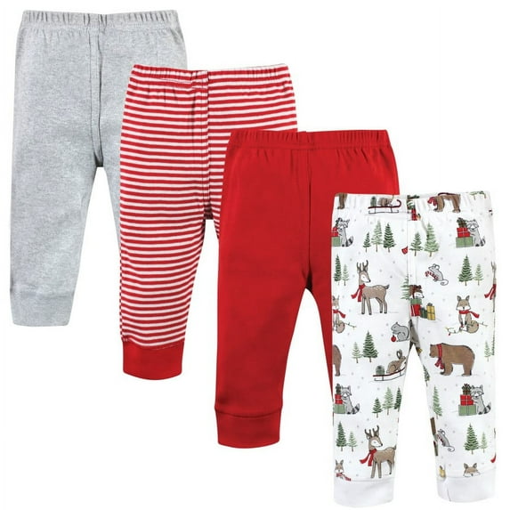 Hudson Baby Unisex Baby Cotton Pants, Christmas Forest, 12-18 Months