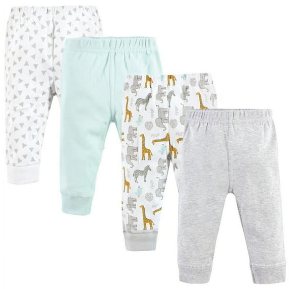 Hudson Baby Unisex Baby Cotton Pants and Leggings, Yellow Safari, 3-6 Months