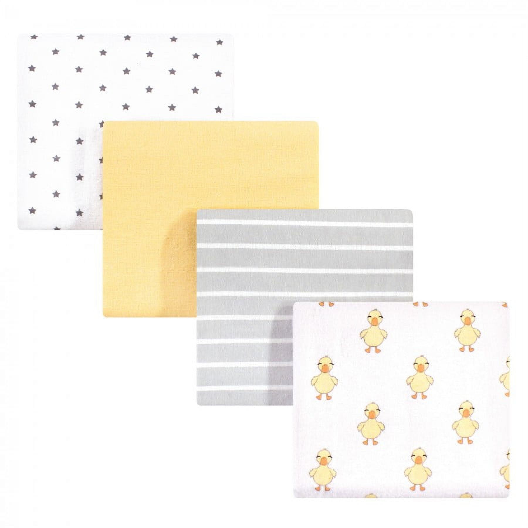 Hudson Baby Unisex Baby Cotton Poly Flannel Receiving Blankets, Duck, One Size