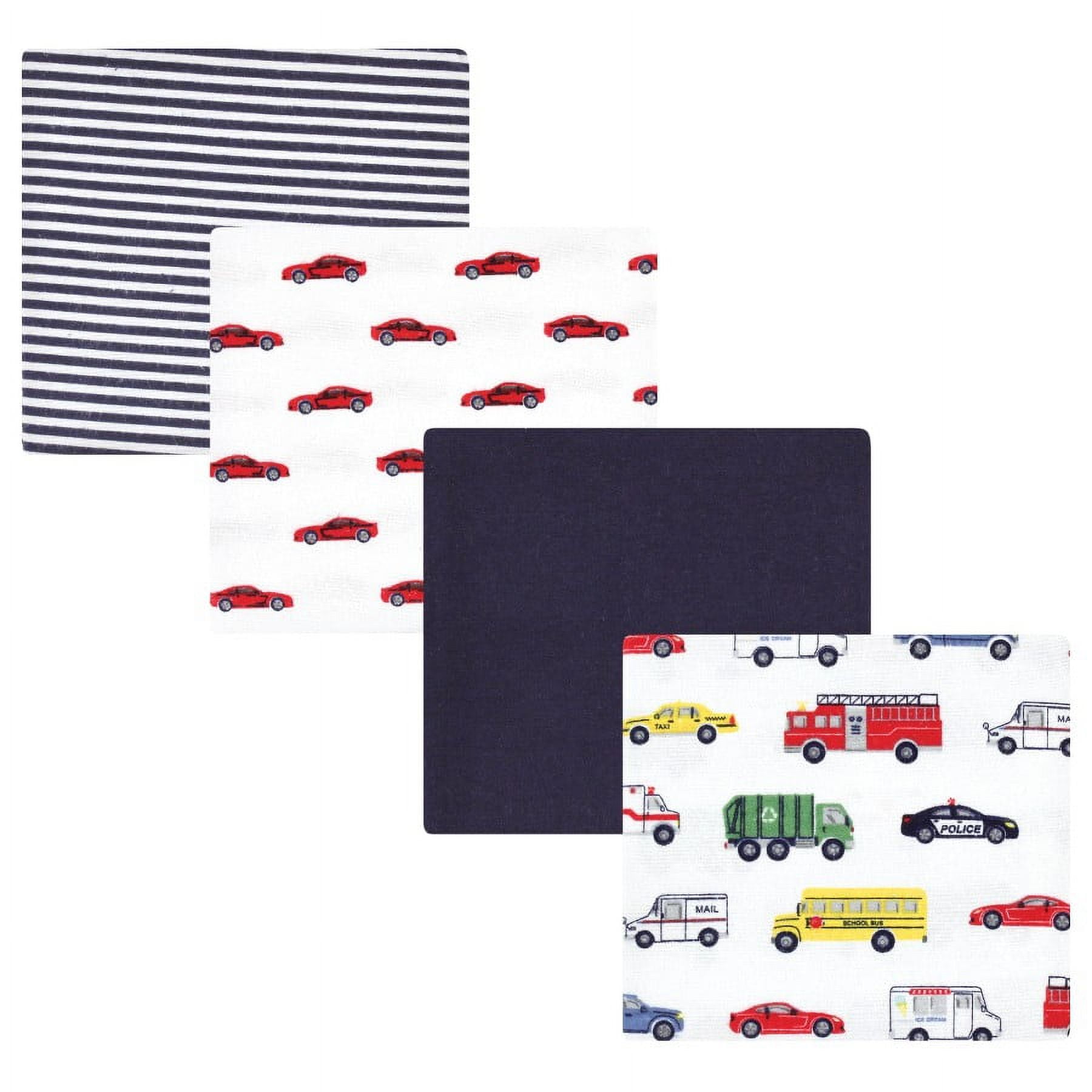 Hudson Baby Unisex Baby Cotton Poly Flannel Receiving Blankets, Going Places, One Size