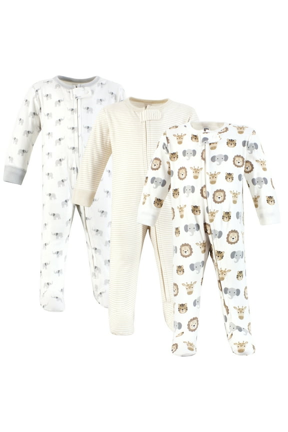 Unisex Baby Cotton Sleep and Play, Happy Little One Safari, Newborn