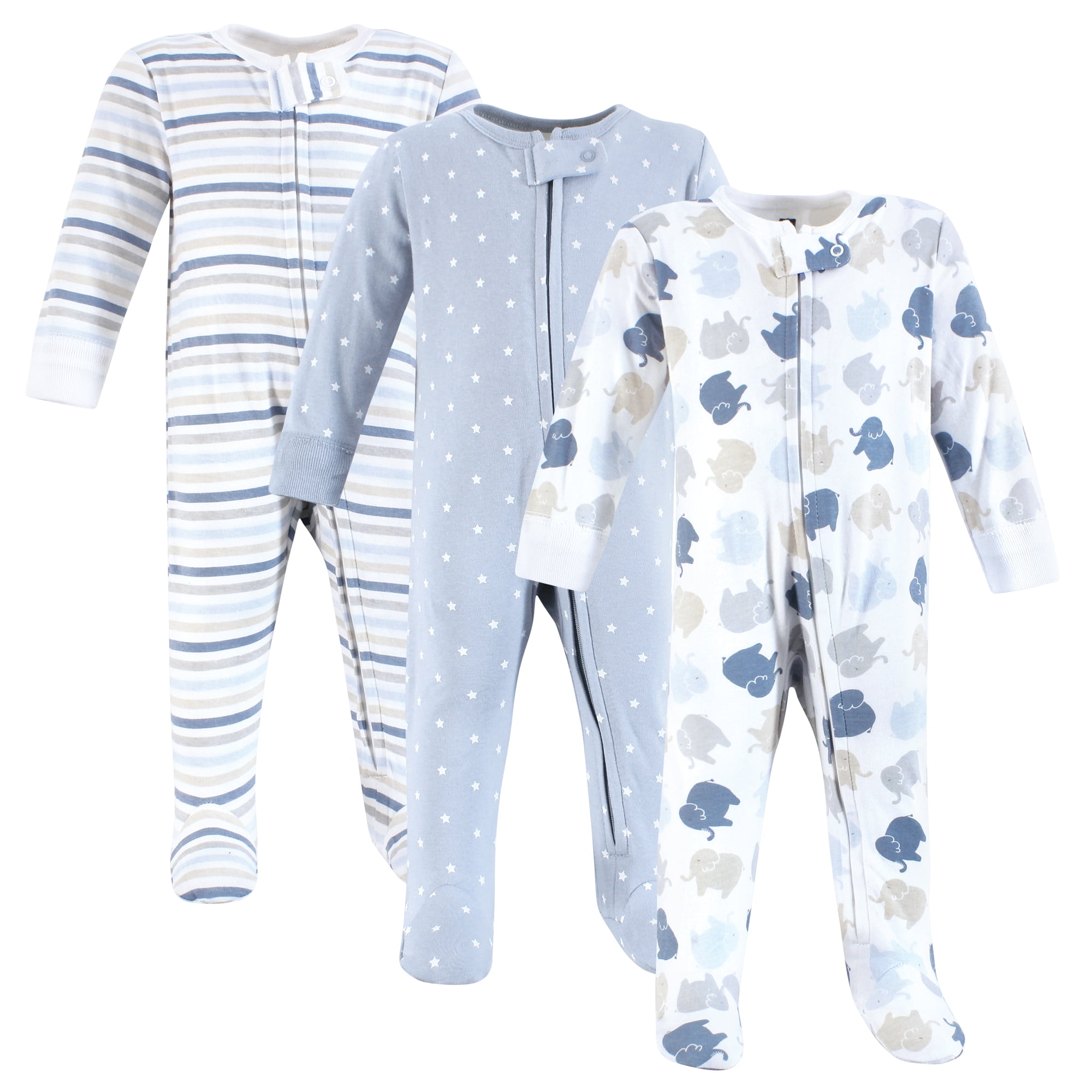 Hudson Baby Unisex Baby Cotton Sleep and Play, Multi Color Boy Elephant, Newborn