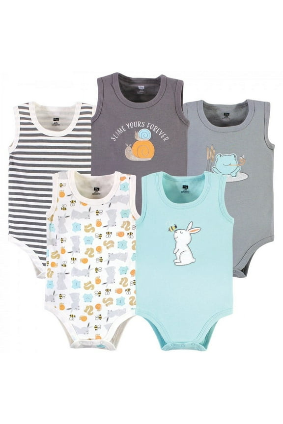 Unisex Baby Cotton Sleeveless Bodysuits, Bunny And Bee, 9-12 Months