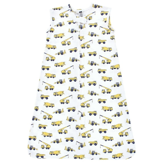 Hudson Baby Unisex Baby Cotton Sleeveless Wearable Sleeping Bag, Sack, Blanket, Construction, 18-24 Months