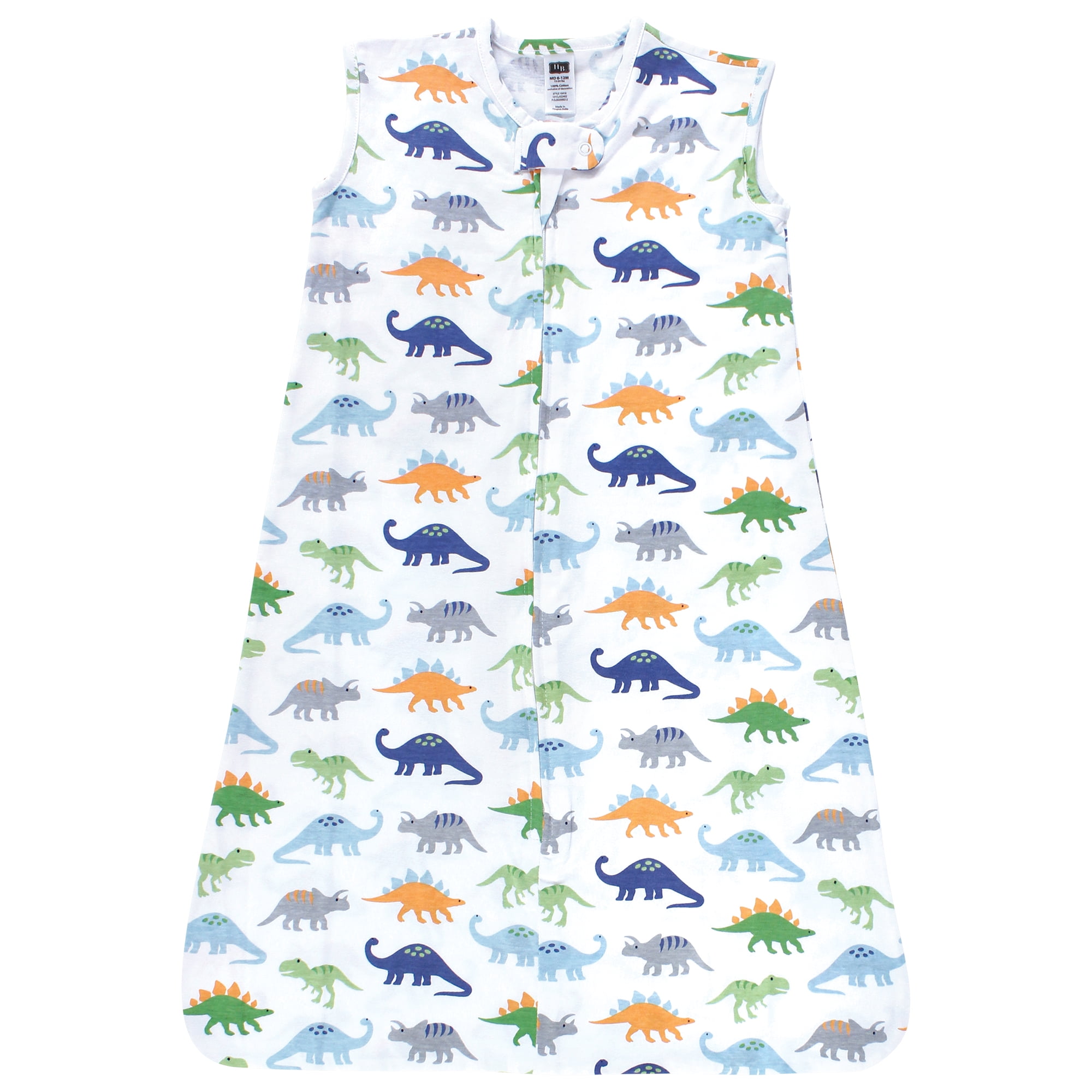 Hudson Baby Unisex Baby Cotton Sleeveless Wearable Sleeping Bag, Sack, Blanket, Dinosaurs, 12-18 Months
