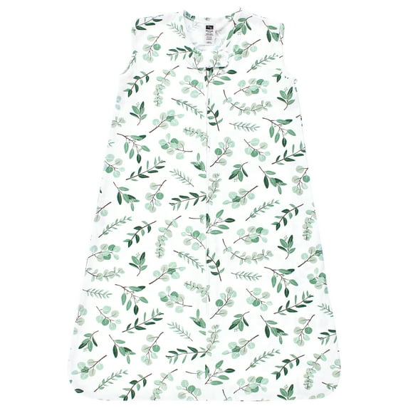 Hudson Baby Unisex Baby Cotton Sleeveless Wearable Sleeping Bag, Sack, Blanket, Eucalyptus, 0-6 Months