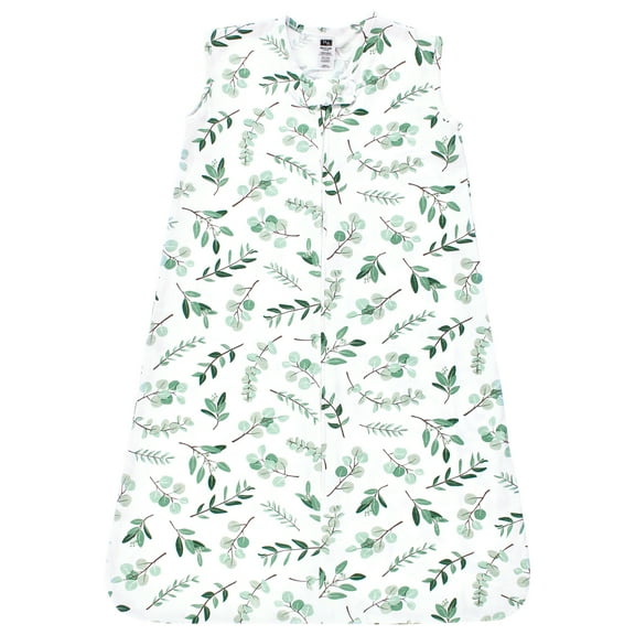 Hudson Baby Unisex Baby Cotton Sleeveless Wearable Sleeping Bag, Sack, Blanket, Eucalyptus, 0-6 Months