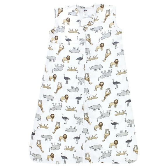 Hudson Baby Unisex Baby Cotton Sleeveless Wearable Sleeping Bag, Sack, Blanket, Modern Safari, 0-6 Months