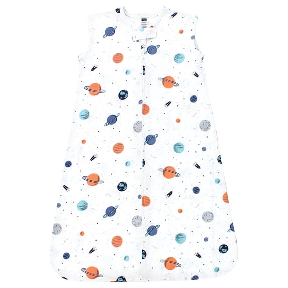 Hudson Baby Unisex Baby Cotton Sleeveless Wearable Sleeping Bag, Sack, Blanket, Space, 0-6 Months
