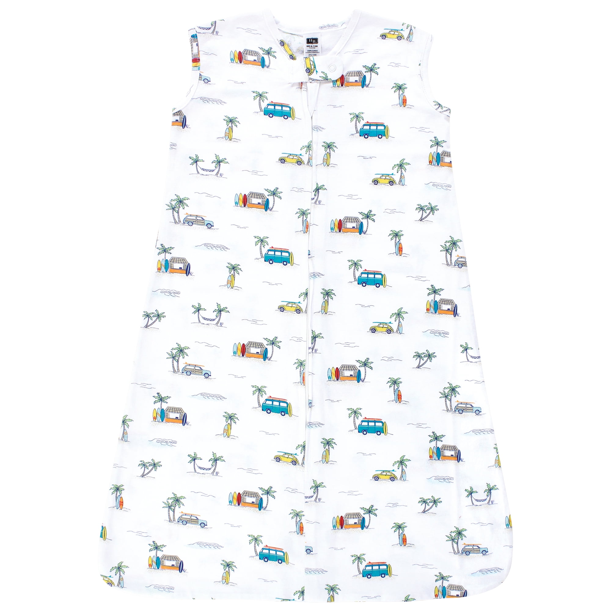 Hudson Baby Unisex Baby Cotton Sleeveless Wearable Sleeping Bag, Sack, Blanket, Surfer Dude, 12-18 Months