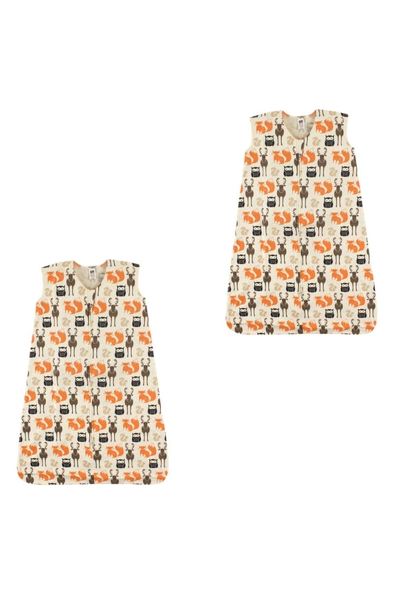 Unisex Baby Cotton Sleeveless Wearable Sleeping Bag, Sack, Blanket, Woodland Creatures 2-Pack, 18-24 Months