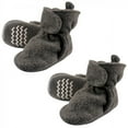 thumbnail image 1 of Hudson Baby Unisex Baby Cozy Fleece Booties, Dark Gray 2-Piece, 3 Toddler, 1 of 1