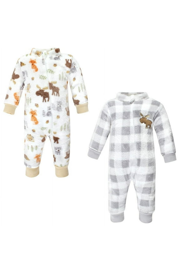 Unisex Baby Fleece Jumpsuits, Coveralls, and Playsuits, Woodland, 3-6 Months