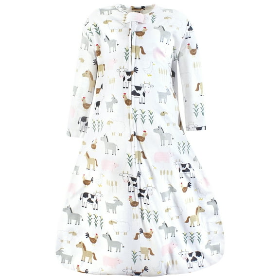 Hudson Baby Unisex Baby Long Sleeve Cotton Jersey Sleeping Bag, Cute Farm, 0-6 Months