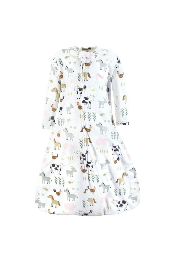 Unisex Baby Long Sleeve Cotton Jersey Sleeping Bag, Cute Farm, 0-6 Months