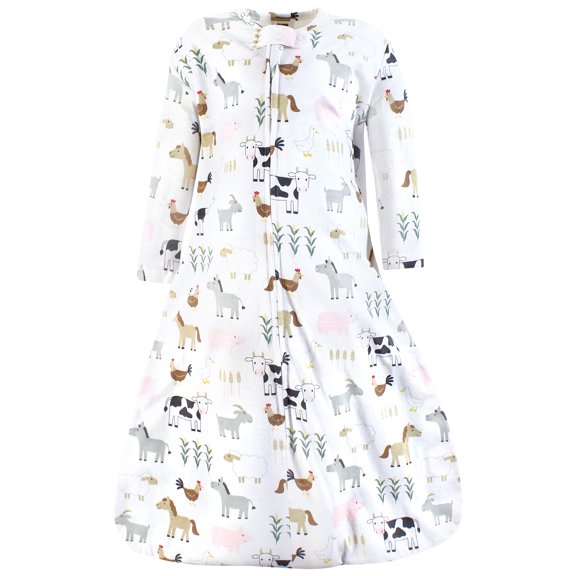 Hudson Baby Unisex Baby Long Sleeve Cotton Jersey Sleeping Bag, Cute Farm, 12-18 Months