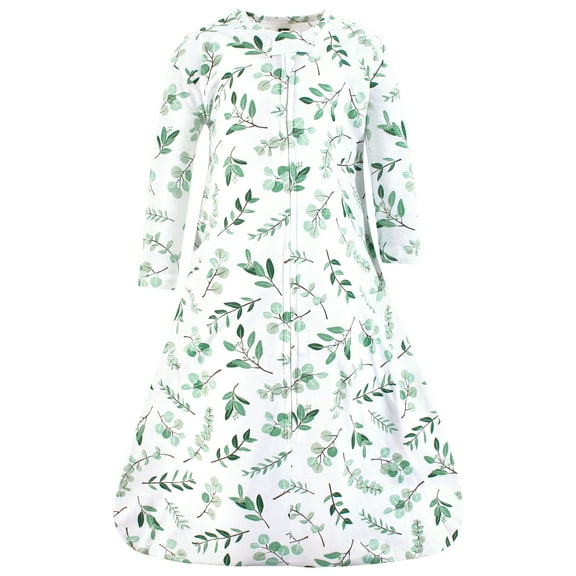 Hudson Baby Unisex Baby Long Sleeve Cotton Jersey Sleeping Bag, Eucalyptus, 0-6 Months