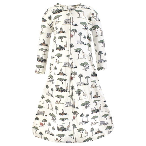 Hudson Baby Unisex Baby Long Sleeve Cotton Jersey Sleeping Bag, Going On Safari, 0-6 Months