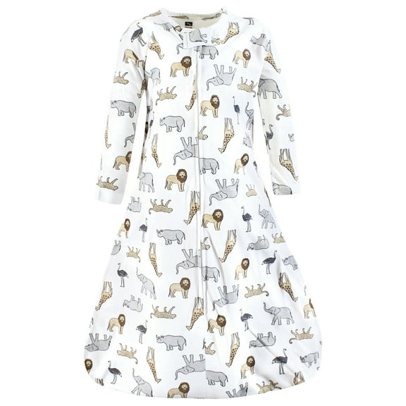 Hudson Baby Unisex Baby Long Sleeve Cotton Jersey Sleeping Bag, Modern Safari, 0-6 Months