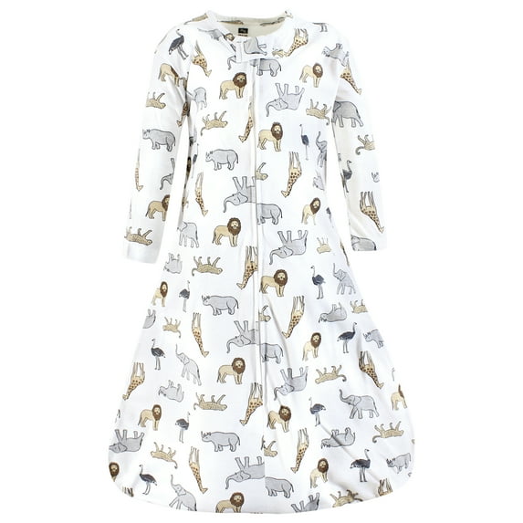 Hudson Baby Unisex Baby Long Sleeve Cotton Jersey Sleeping Bag, Modern Safari, 0-6 Months