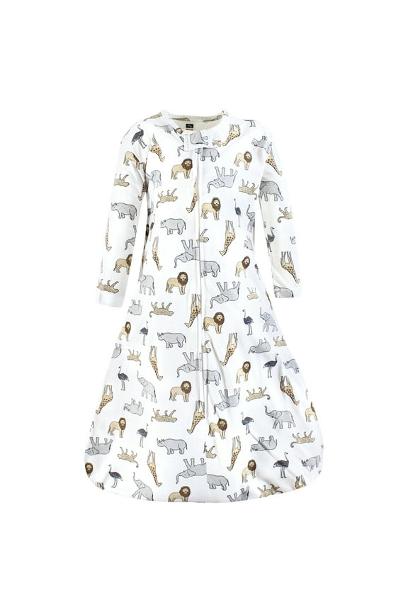 Unisex Baby Long Sleeve Cotton Jersey Sleeping Bag, Modern Safari, 0-6 Months