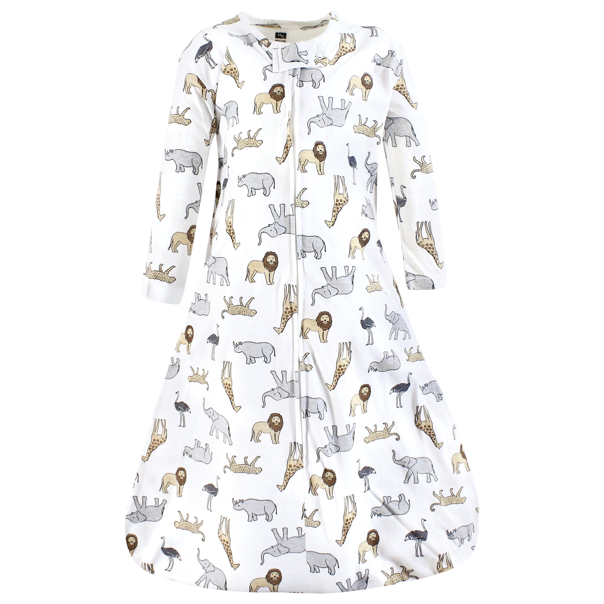 Hudson Baby Unisex Baby Long Sleeve Cotton Jersey Sleeping Bag, Modern Safari, 18-24 Months