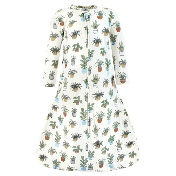 Hudson Baby Unisex Baby Long Sleeve Cotton Jersey Sleeping Bag, Plants, 18-24 Months