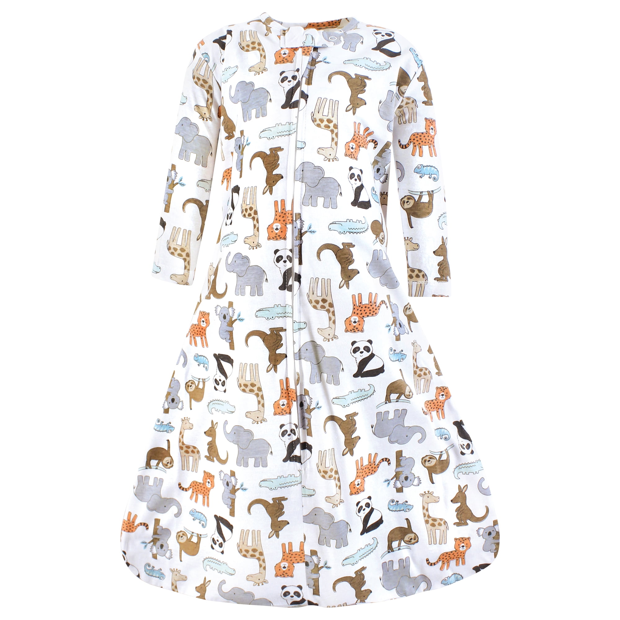 Hudson Baby Unisex Baby Long Sleeve Cotton Jersey Sleeping Bag, Zoo Animals, 12-18 Months