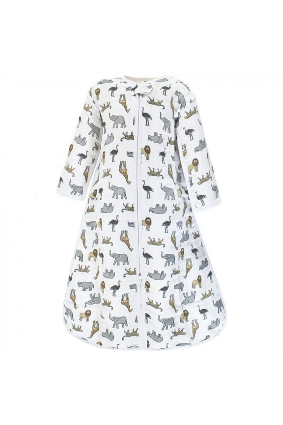 Unisex Baby Long Sleeve Muslin Sleeping Bag, Wearable Blanket, Sleep Sack, Modern Safari, 18-24 Months