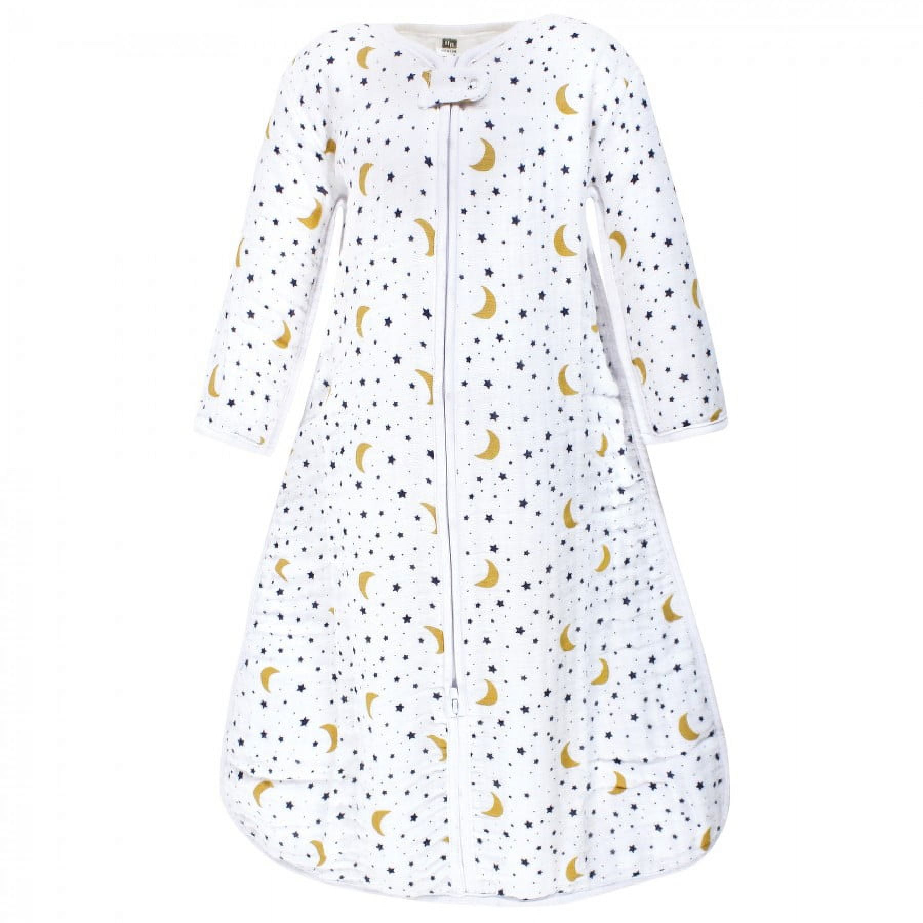 Hudson Baby Unisex Baby Long Sleeve Muslin Sleeping Bag, Wearable Blanket, Sleep Sack, Moon, 18-24 Months
