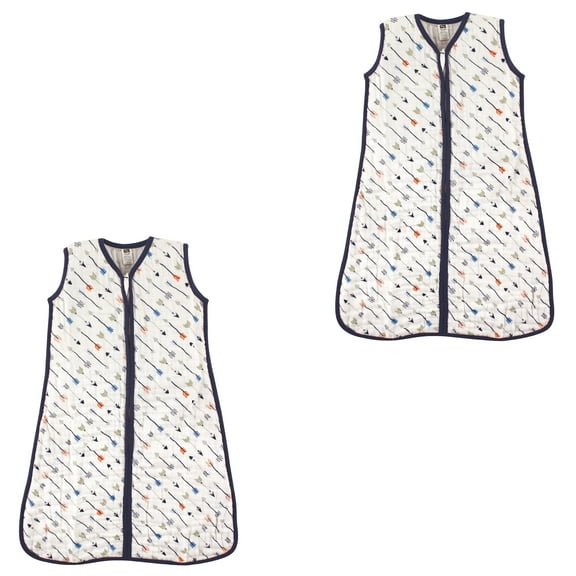 Hudson Baby Unisex Baby Muslin Cotton Sleeveless Wearable Sleeping Bag, Sack, Blanket, Boy Arrows 2-Pack, 18-24 Months