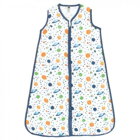 Hudson Baby Unisex Baby Muslin Cotton Sleeveless Wearable Sleeping Bag, Sack, Blanket, Space, 6-12 Months