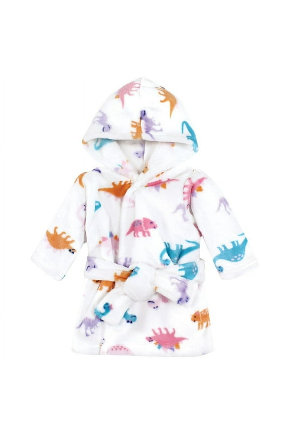 Unisex Baby Plush Animal Face Bathrobe, Girl Dinosaur, 0-9 Months
