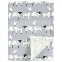 Hudson Baby Unisex Baby Plush Mink and Faux Shearling Blanket, Aztec Llama, One Size