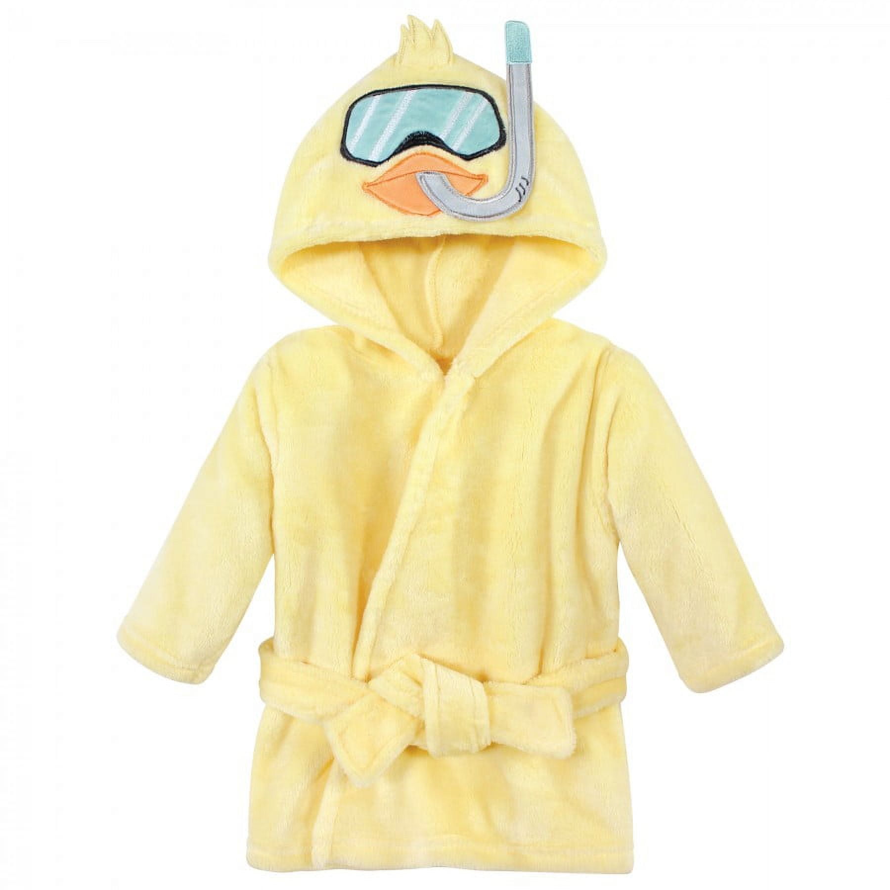 Hudson Baby Unisex Baby Plush Pool and Beach Robe Cover-ups, Scuba Duck, 18-24 Months