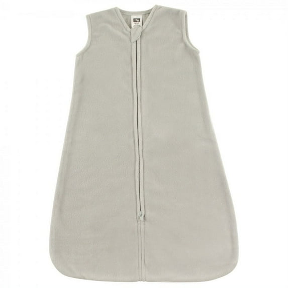 Hudson Baby Unisex Baby Plush Sleeping Bag, Sack, Blanket, Solid Light Gray Fleece, 12-18 Months