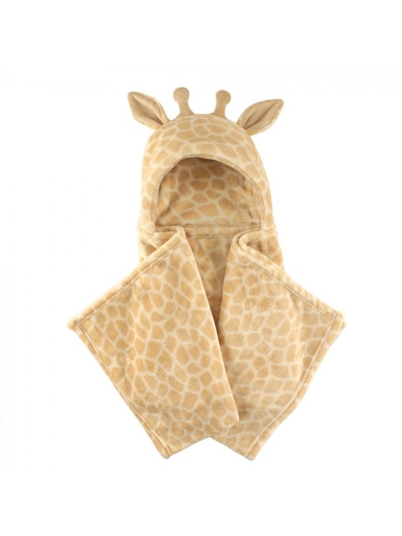 Unisex Baby and Toddler Hooded Animal Face Plush Blanket, Giraffe, One Size