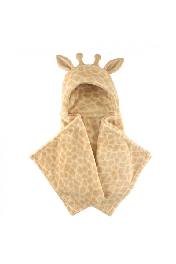 Unisex Baby and Toddler Hooded Animal Face Plush Blanket, Giraffe, One Size
