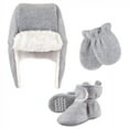 thumbnail image 1 of Hudson Baby Unisex Baby and Toddler Trapper Hat, Mitten and Bootie Set, Heather Gray, 18-24 Months, 1 of 7