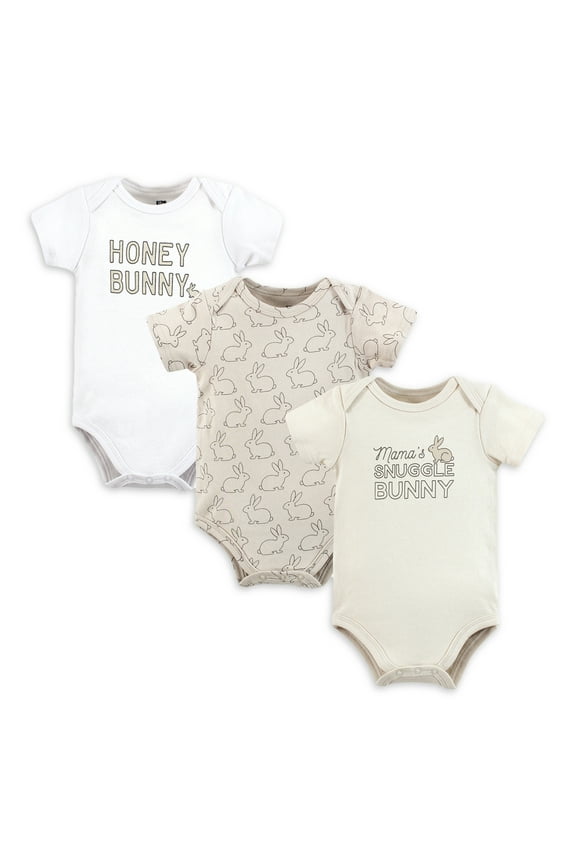 Unisex Bodysuit 3pk, Neutral Honey Bunny, 3-6 Months