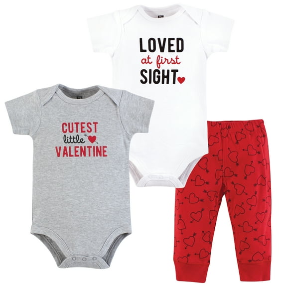 Hudson Baby Unisex Cotton Bodysuit and Pant Set, Cutest Valentine, Preemie