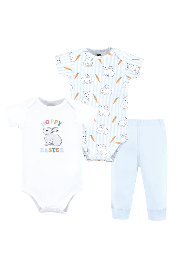 Unisex Cotton Bodysuit and Pant Set, Hoppy Easter, Preemie