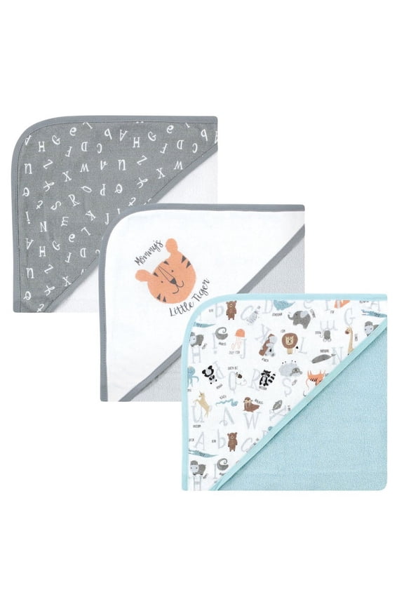 Unisex Cotton Rich Hooded Towels, Alphabet, One Size