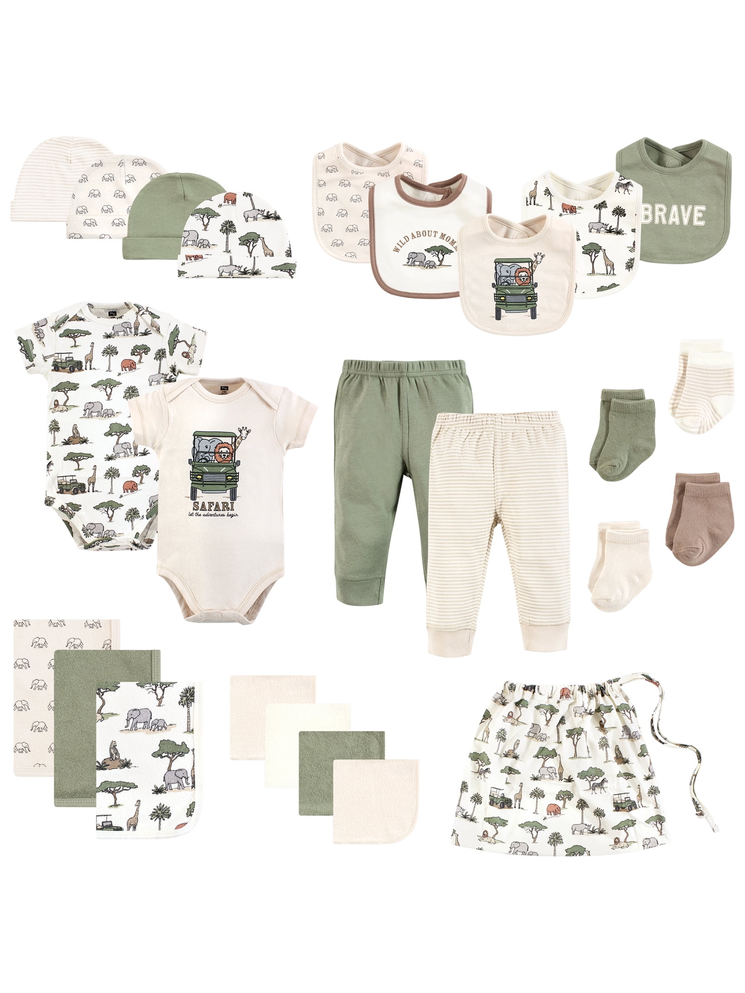 Hudson Baby Shower Gift Sets, 25-Piece, Sizes Newborn-6 Months